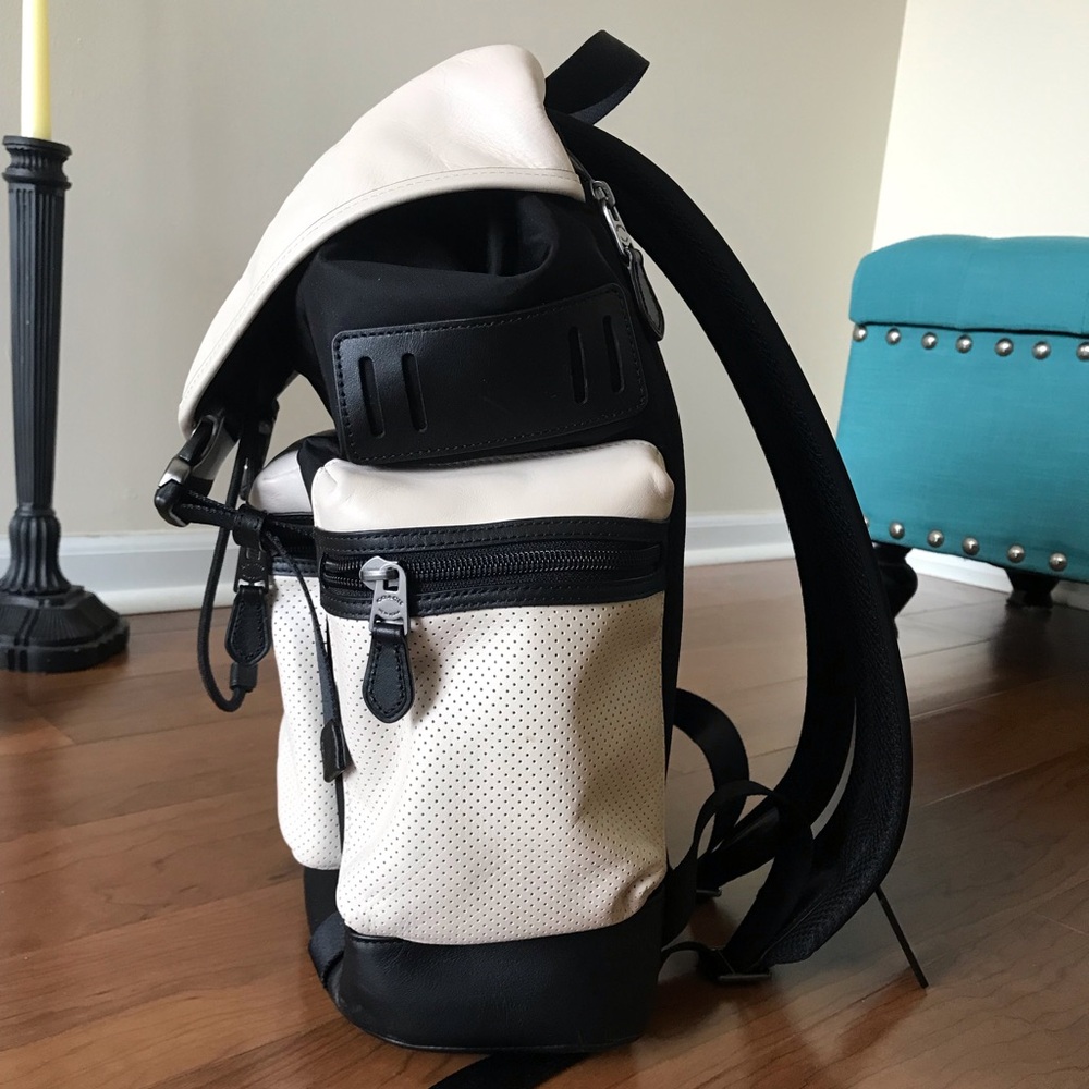 Coach Trek Leather Drawstring Multi Purpose Backpack - Picture 4 of 16
